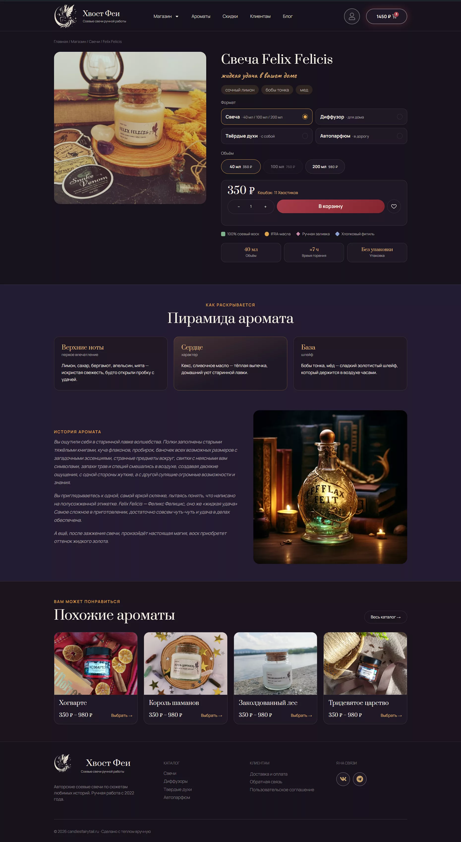 Карточка товара — магазин авторских свечей